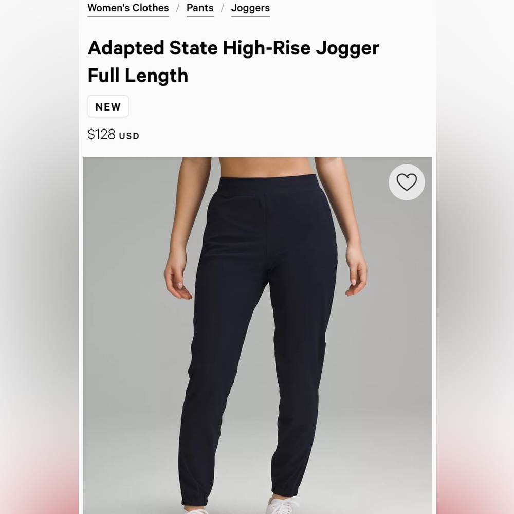 Lululemon Navy Blue Adapted State High-Rise Jogger Full Length